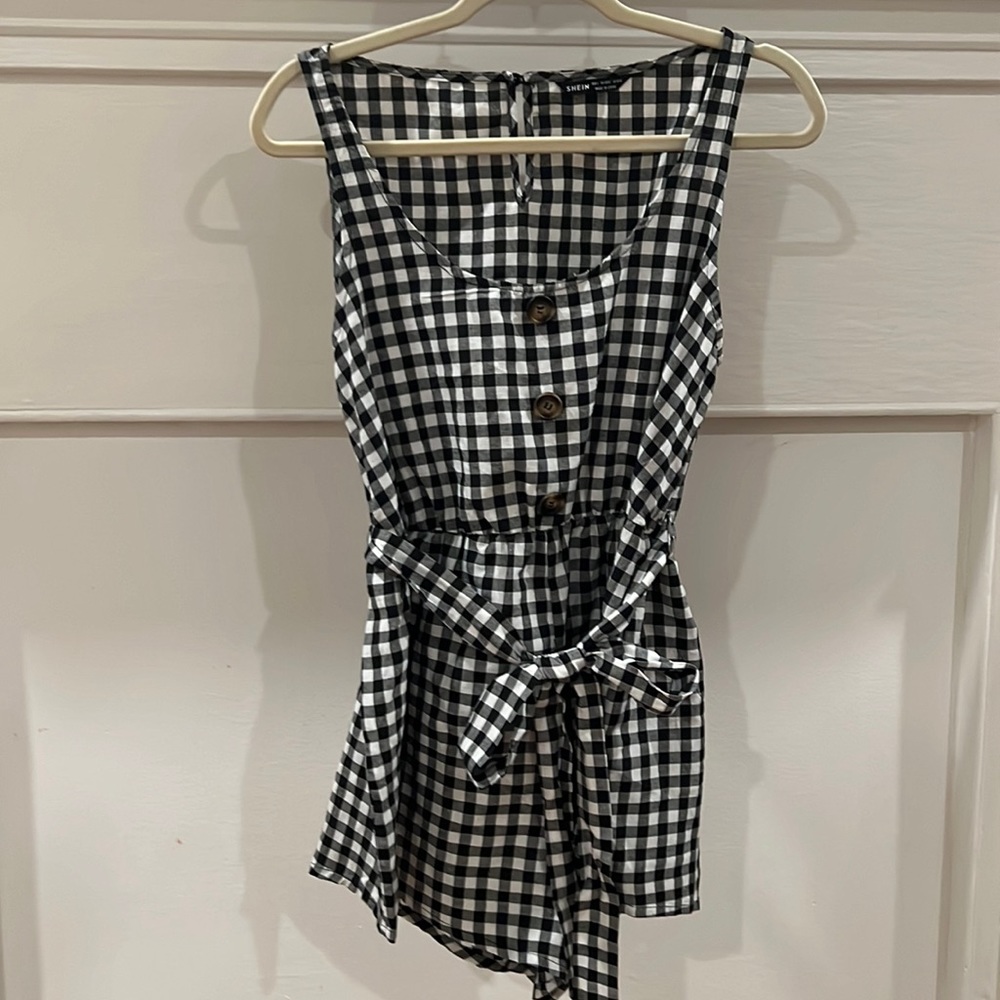 SHEIN Black and White Romper.  Size Large